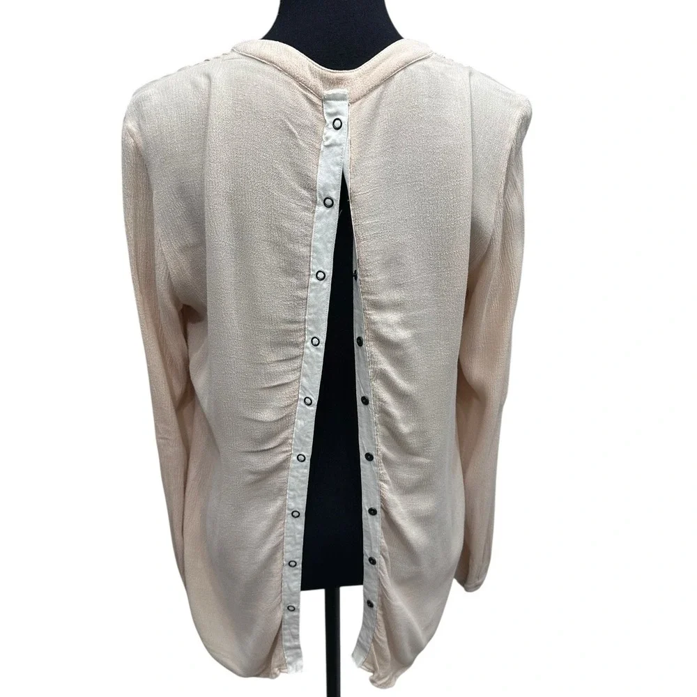 FREE PEOPLE Snap Out Of It Top  Women's Size X-SMALL XS Beige Boho‎ Hippie